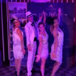 4 musiker*innen der Band beim 100 Jubiläum des Hotel Bad Schacjen in Lindau spielen aus 100 Jahren Jazz&Pop