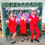 drei Musiker*innen im 1920er Jahre Kostüm im Turmrestaurant in Ludwigs hafen