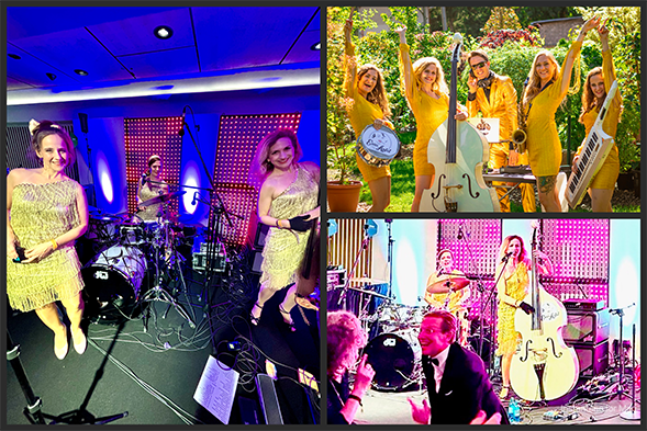 Partyband in gold gala
